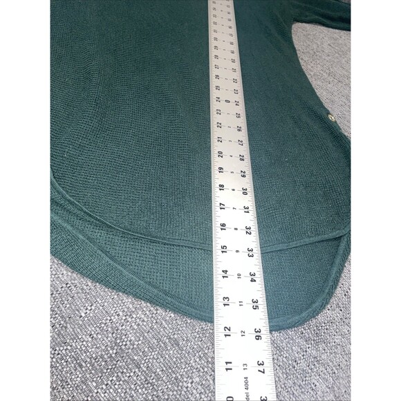 Michael Kors Sweater Womens Medium Green Waffle Knit Preppy Minimalist Casual - Picture 5 of 11